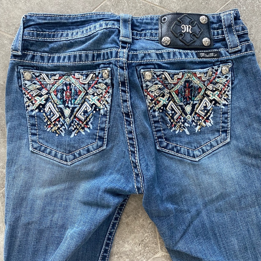 Miss Me Coral Aztec Bootcut Jeans ME8161B3